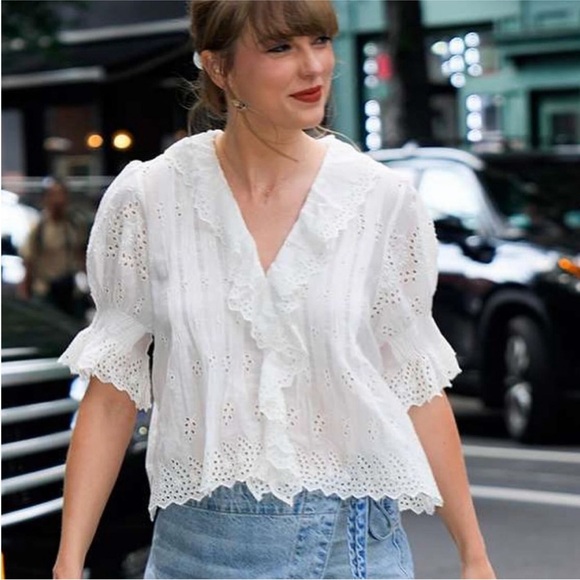 Doen Tops - Doen Henri Top in Eyelet Salt